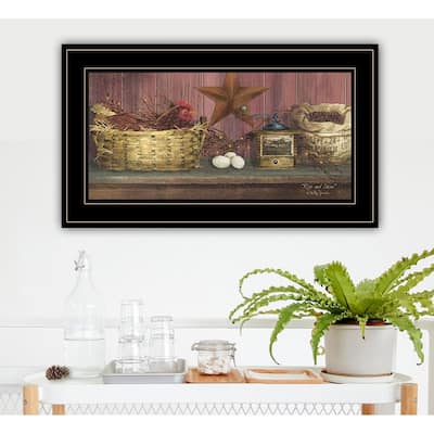 TrendyDecor4U Farmhouse "Rise and Shine" Framed Print Wall Art by Billy Jacobs