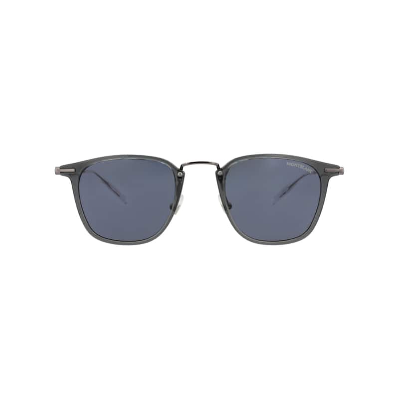 Montblanc Square-Frame Injection Sunglasses - Grey Ruthenium Blue - Multi - Blue Lens