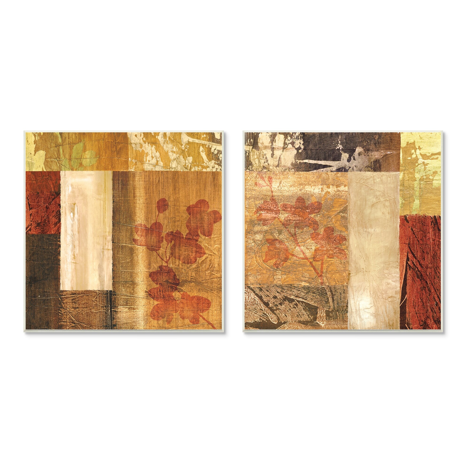 Stupell Industries Abstract Tapestry Style Patterns Neutral Collage Wood Wall Art 12 X 12 Overstock 32276040