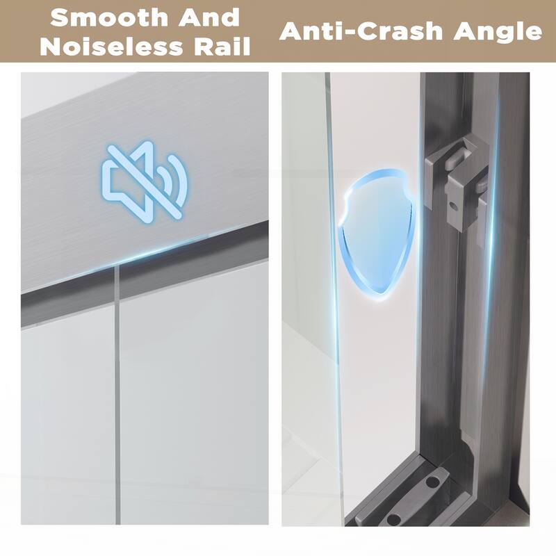 Premium Double Sliding Shower Door with Tempered Glass and Aluminum Frame for Stylish Bathrooms