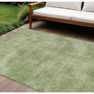 HomeRoots Solid Color Transitional Rectangle Outdoor Rug