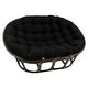 preview thumbnail 16 of 21, 65-inch by 48-inch Solid Twill Double Papasan Cushion (Cushion Only) Black