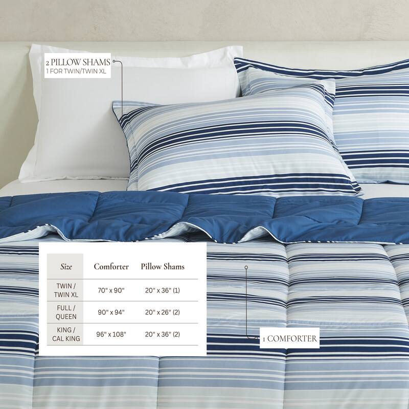 Linery & Co. All Season Down Alternative Reversible Comforter Set
