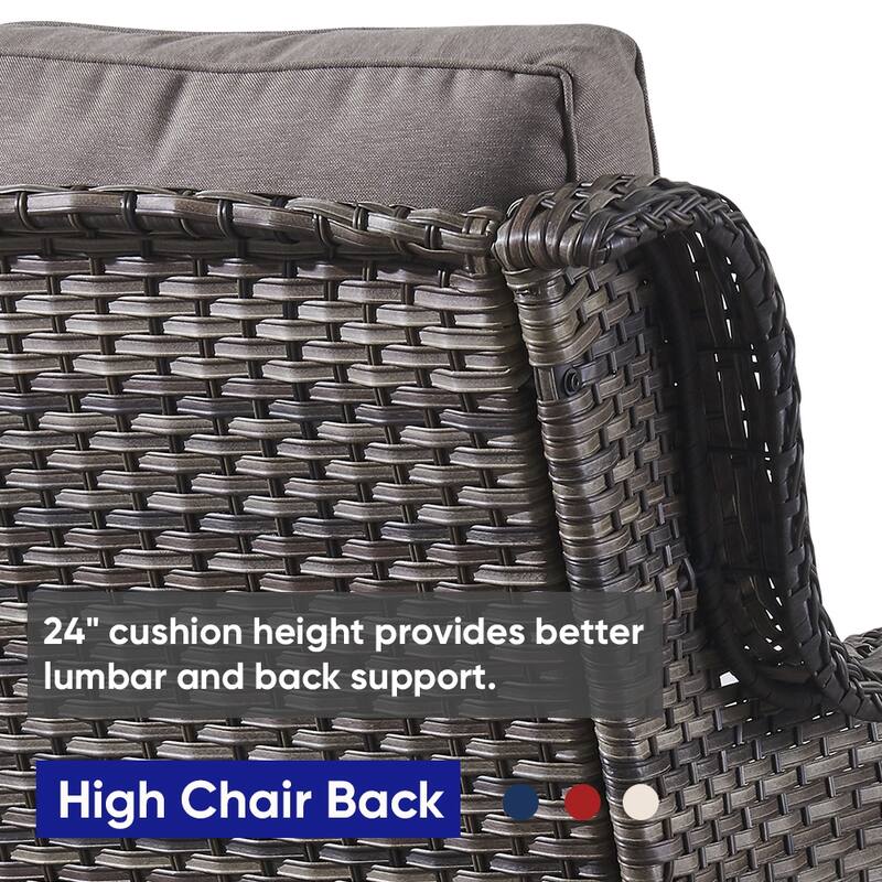 Gymojoy 5-Piece Outdoor Wicker Patio Furniture Chair Set, Rattan Coversation Set with Water Resistant Thick Cushions