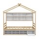 preview thumbnail 10 of 9, Natural Twin Size House Bed with Roof Frame, Bedside-shelves, and Under Bed Storage Unit