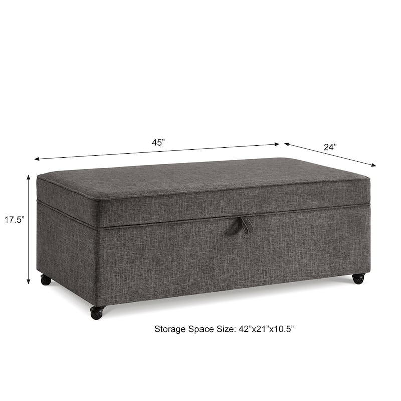 Modern Large Comfort Sofa Ottoman with Storage,Storage Ottoman - Dark Gray