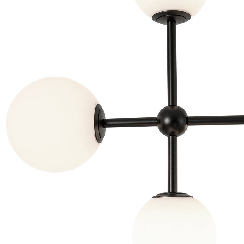 Grand Tiered Frosted Glass Bubble Sputnik Dimmable Entry Chandelier