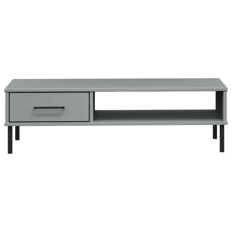 vidaXL Coffee Table Accent Side Sofa End Table with Metal Legs Solid Wood OSLO - 39.4" x 21.7" x 11.4"