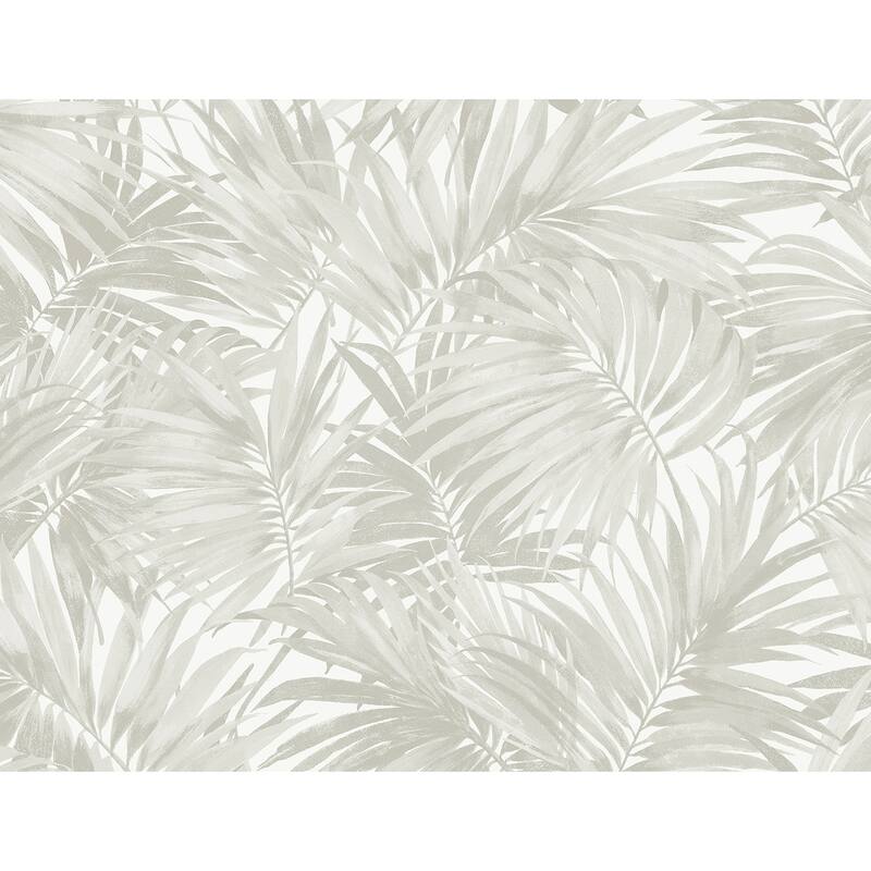 Lillian August Cordelia Tossed Palms Embossed Vinyl Unpasted Wallpaper - 27 in. W x 27 ft. L - Dove