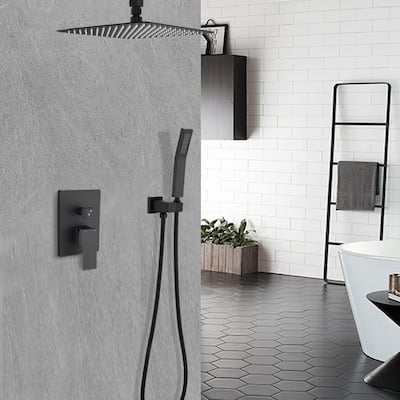 YASINU 2 Function Ceiling Mounted Square Rainfall Shower Head Bathroom Shower System Sets