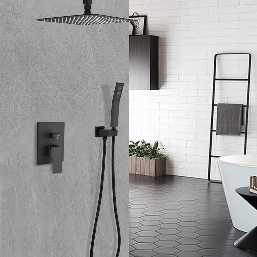YASINU 2 Function Ceiling Mounted Square Rainfall Shower Head Bathroom Shower System Sets