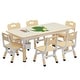 preview thumbnail 9 of 22, Kids Table and 6 Chair Set with Storage Box, Height Adjustable Toddler Table Multi - 47.2x23.6x23.6in