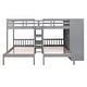 preview thumbnail 6 of 28, Minimalist Design Full-Over-Twin-Twin Bunk Bed with 3 drawers,Shelves, Wardrobe and Mirror,Store Books,Display Decorations