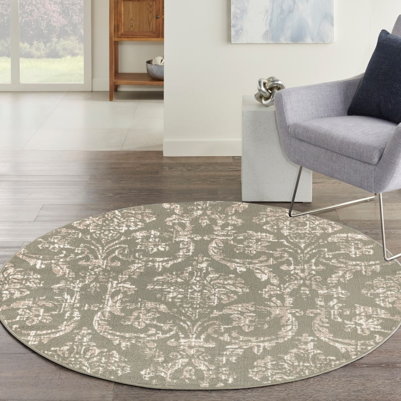 Nourison Jubilant Vintage Farmhouse Damask Area Rug