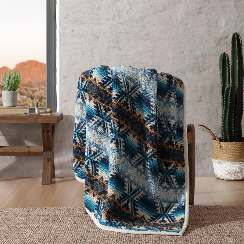 Wrangler Corduroy/Sherpa Reversible Throw Blanket