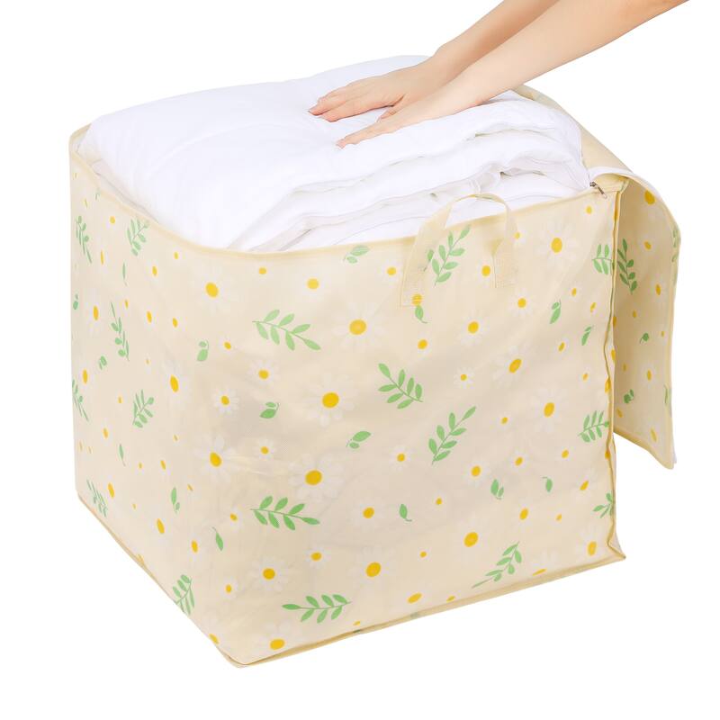 1 Pcs Clothes Storage, Moving Bags, for Organizing Clothing, Closet Organizers and Storage with Handles Beige