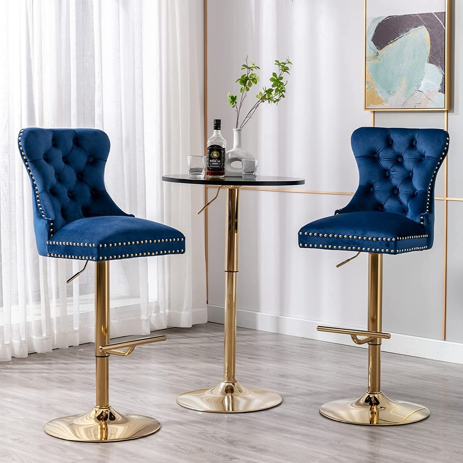 Royal blue store bar stools