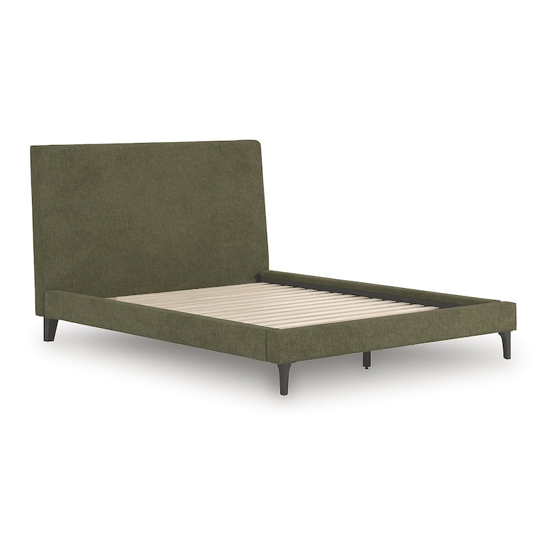 Signature Design by Ashley Zadilyn Sage Green Upholstered Bed with Roll Slats