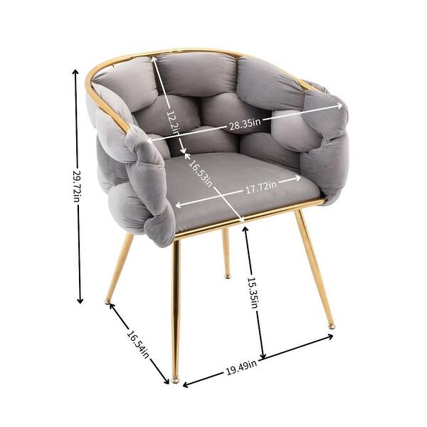 Velvet Accent Chair With Gold Legs Leisure Velvet Single Sofa Chair,  Knitting Process, Lazy Person Household Dresser Stool - Bed Bath & Beyond -  40692632
