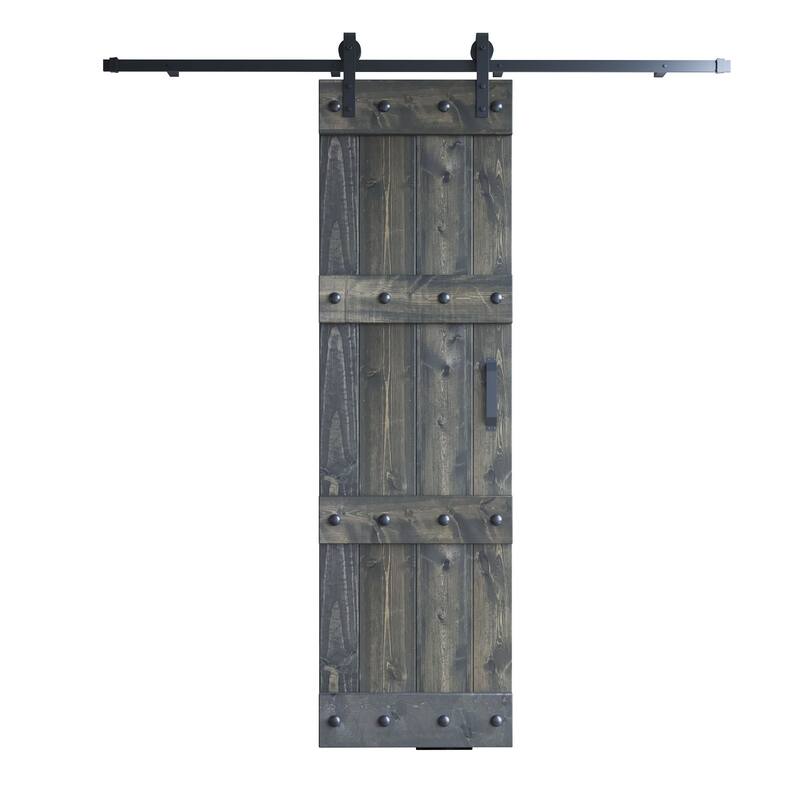 Coast Sequoia 24in./30in./36in. x 84in. Castle Series Pine Wood Sliding Barn Door With Hardware Kit