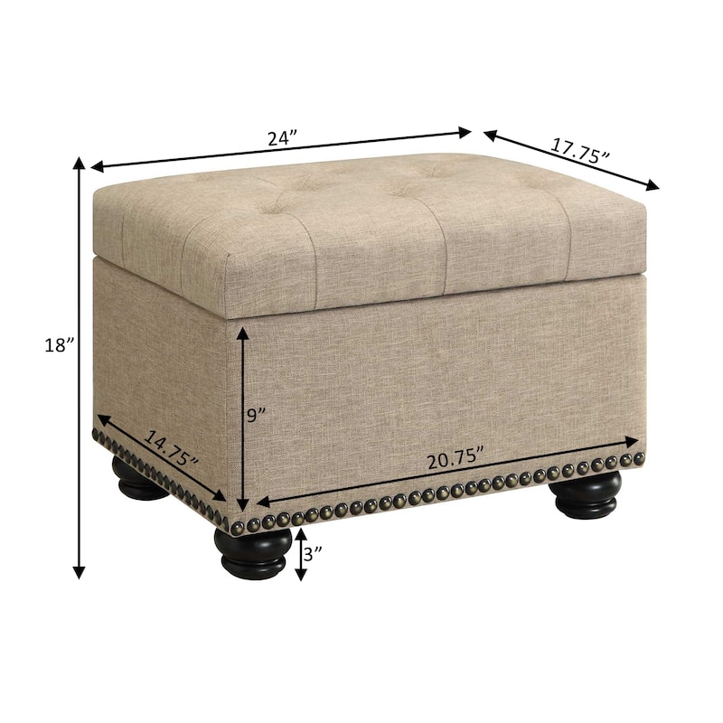 Convenience Concepts Designs4Comfort 5th Avenue Storage Ottoman