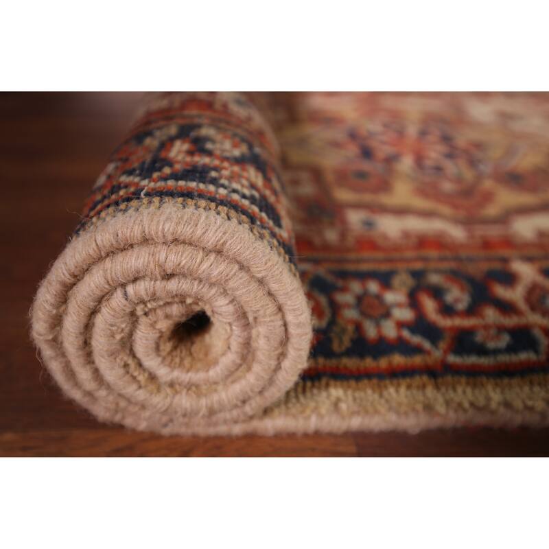 Geometric Heriz Serapi Oriental Runner Rug Hand-Knotted Wool Carpet - 2'8"x 9'11"