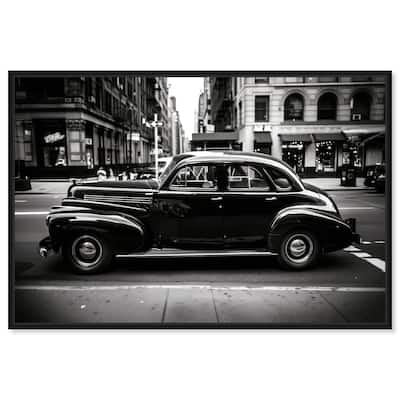 Vintage Car in New York Canvas by Art Remedy
