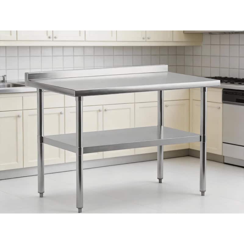 Heavy Duty Stainless Steel Work Table, with Backsplash - 36*24"