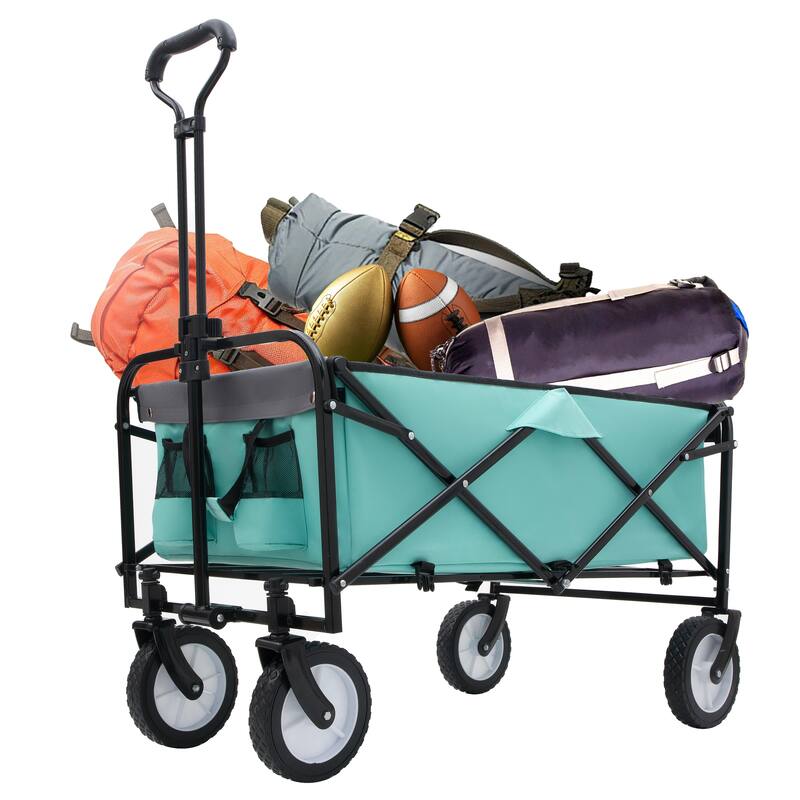 Collapsible Foldable Wagon Cart with strapping system Beach Wagon Utility Cart Utility Wagon Grocery Cart