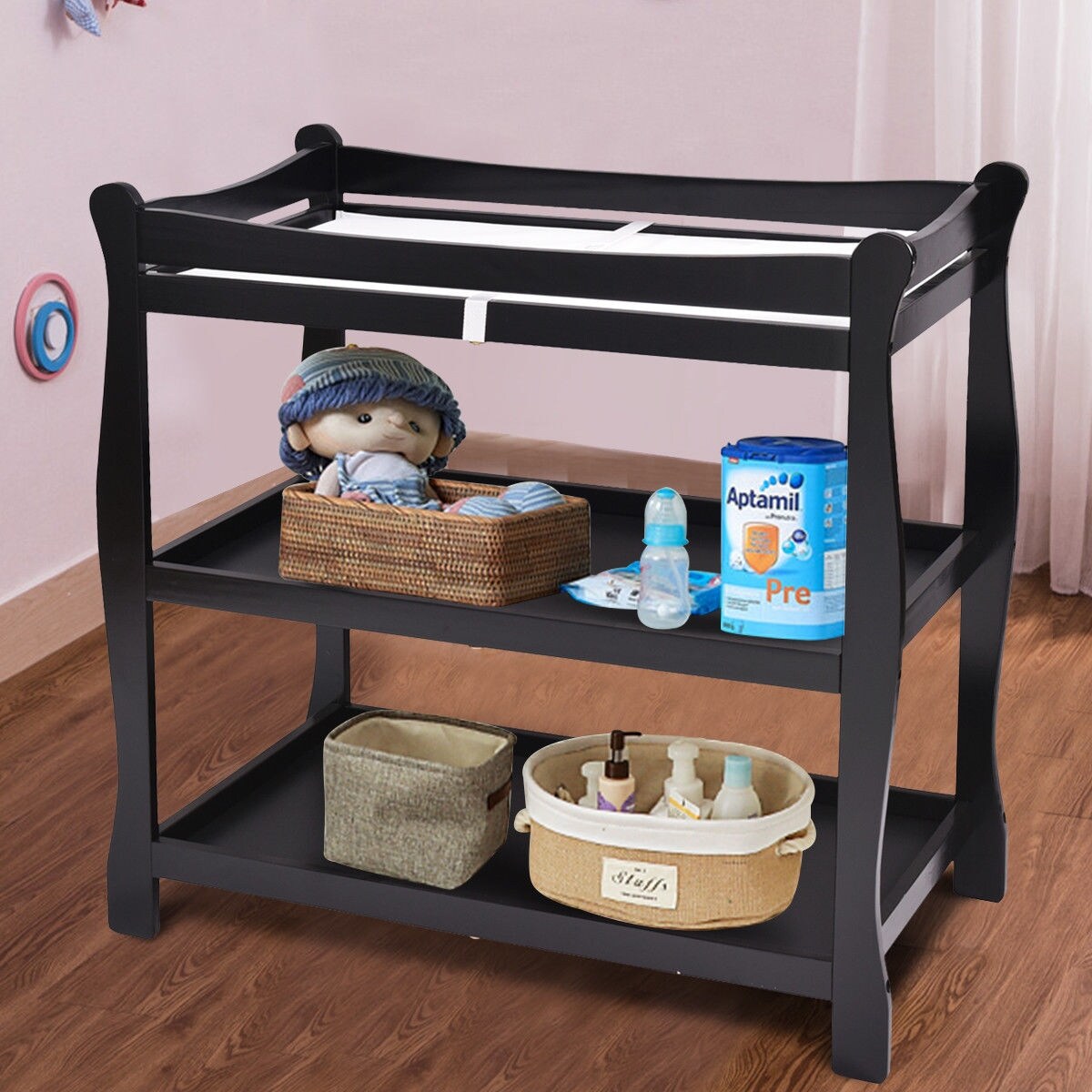 sleigh style changing table