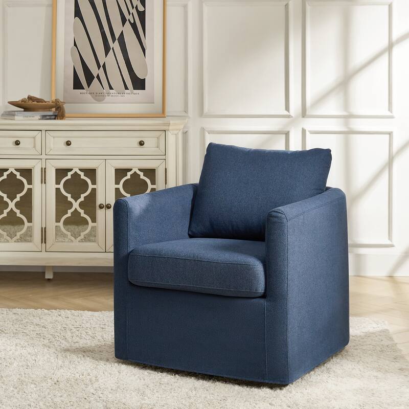 Erkenbald Modern 360-Degree Swivel Chair with Removable Slipcover by HULALA HOME