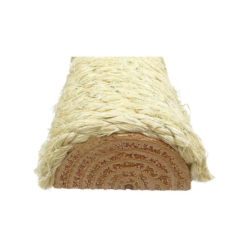 Real Wood Carpeted Cat Tree with Four Levels and Sisal Scratching Posts for Multiple Cats