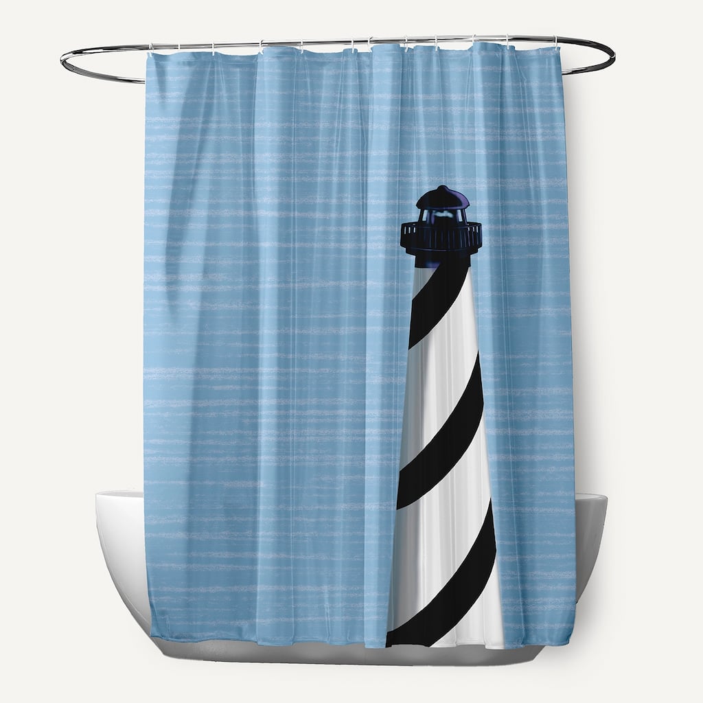 71 x 74-inch Light House Geometric Print Shower Curtain