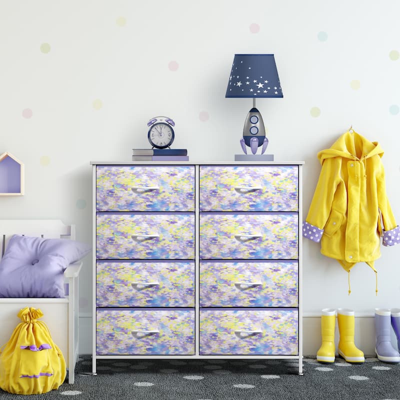Sorbus Kids Dresser with 8 Drawers - Storage Dresser with 8 Drawers Chest Organizer Nightstand Steel Frame Wood Top & Handles