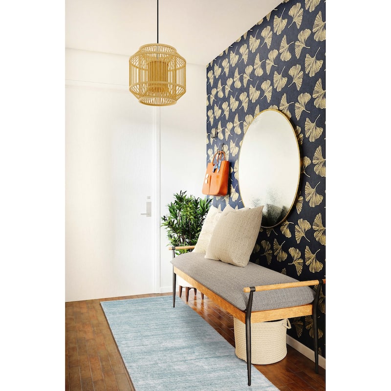 ECARPETGALLERY Hand-knotted Kashkuli Gabbeh Blue Wool Rug - 2'7 x 12'0