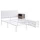 preview thumbnail 3 of 16, Full Size Metal Platform Bed with 2-Tier Storage Shelves, Wooden Storage Cabinet, White