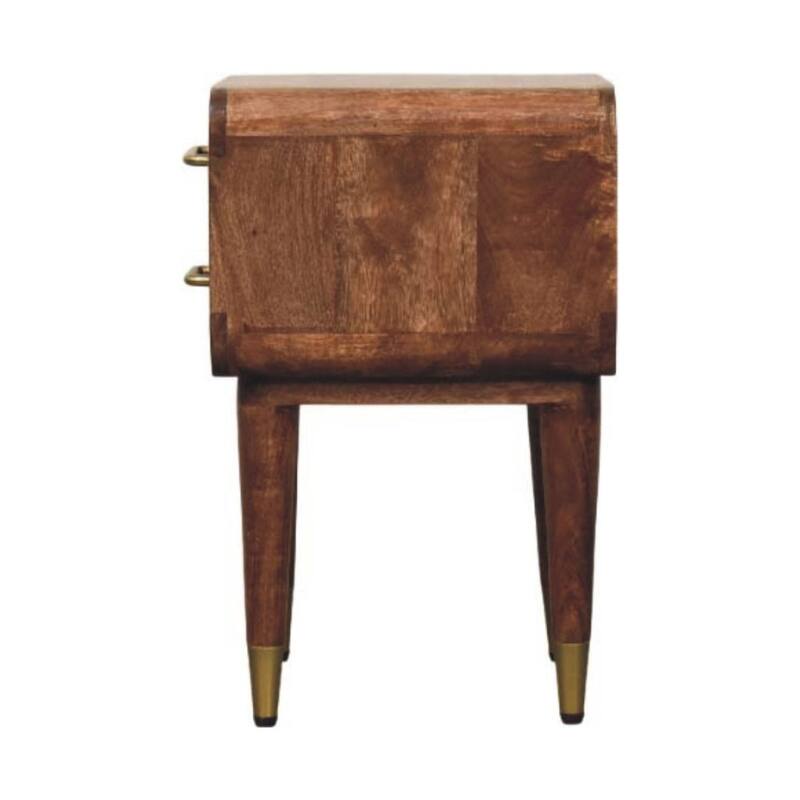 Artisan Furniture Solid Wood Astor 2-Drawer Nightstand, Brown