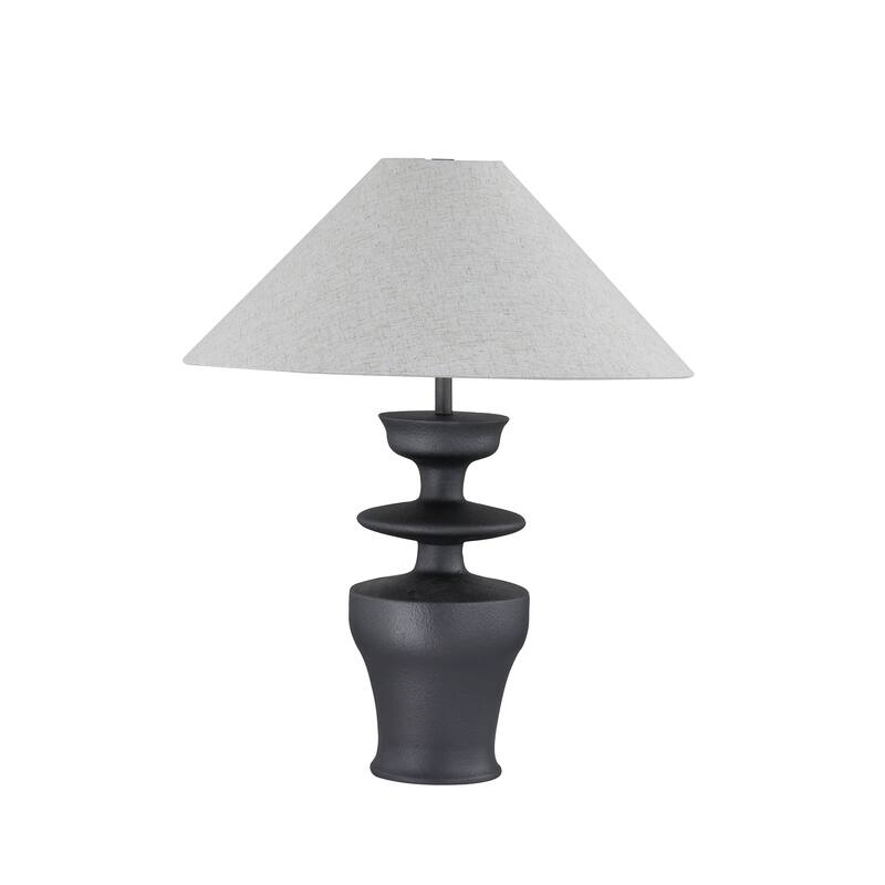 Brie 28" Table Lamp with Linen Shade, Black Satin (Set of 2)