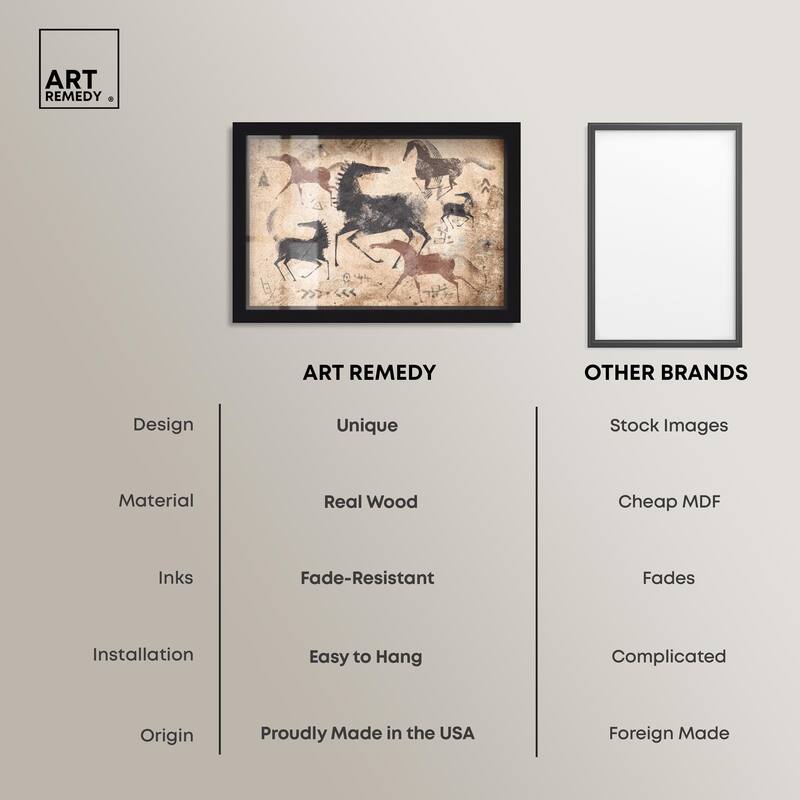 Cave Drawing Horses Shadowbox by Art Remedy