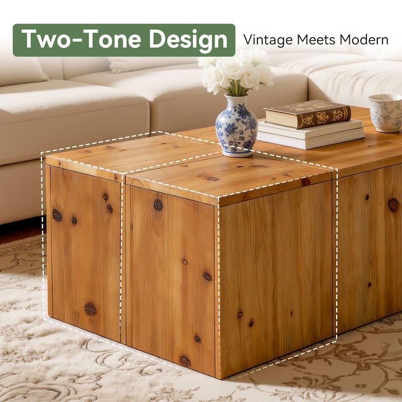 Rectangle Solid Wood Coffee Table For Living Room