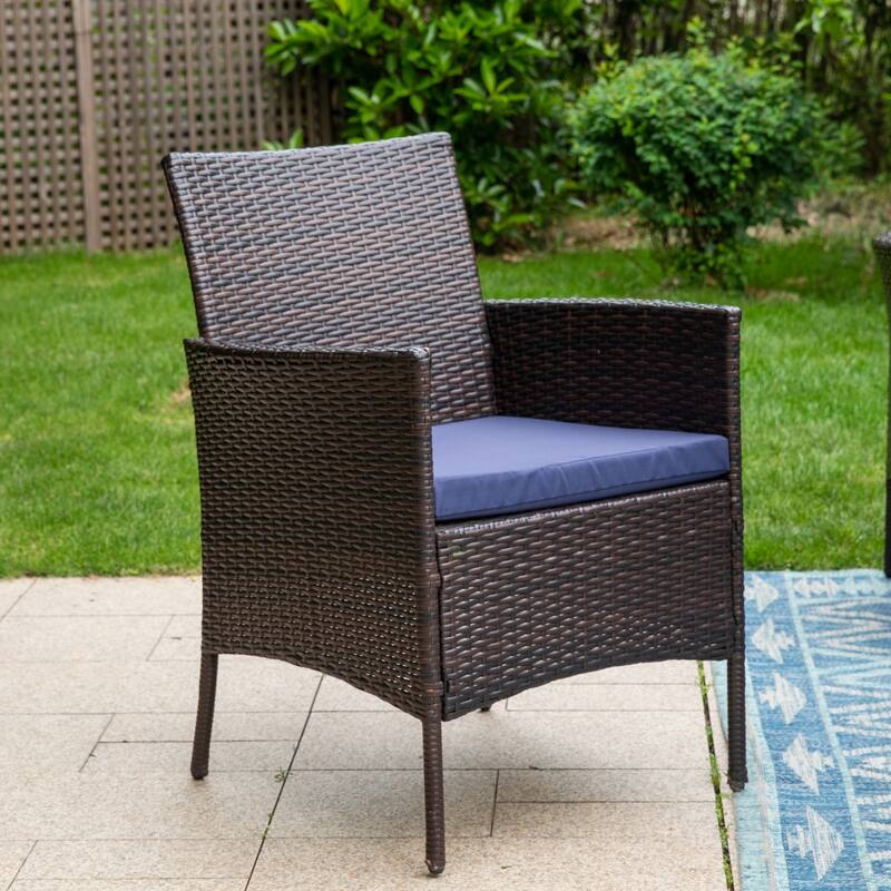 7/9-piece Patio Dining Set, Expendable Rectangular Outdoor Dining Table with Rattan Chairs