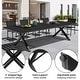 preview thumbnail 28 of 36, 11/13-Piece Outdoor All-Weather Patio Dining Set Aluminum Rectangular Table with Umbrella Hole and Stackable Chairs