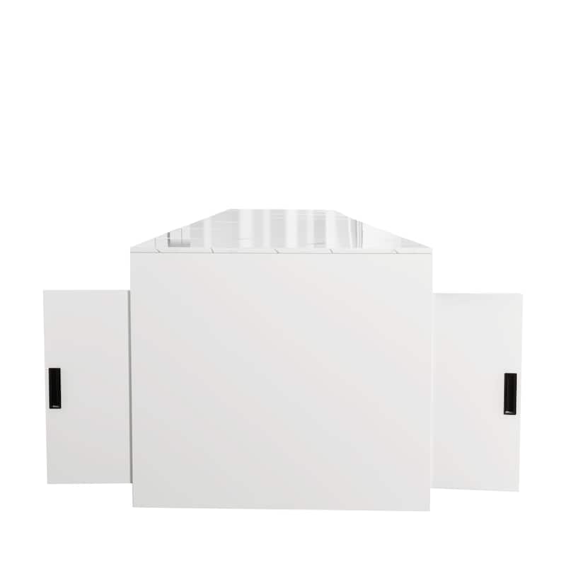 Roomfitters Modern Extendable Dining Table with Built-In Outlet, Multifunctional Expandable Console Table with Storage