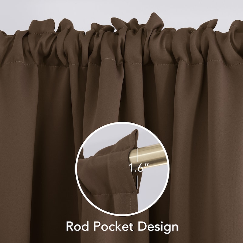 Deconovo Solid Rod Pocket Curtain Panel Pair (2 Panel)