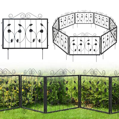 Costway Decorative Garden Fence with 8 Panels Outdoor Animal Barrier - See Details