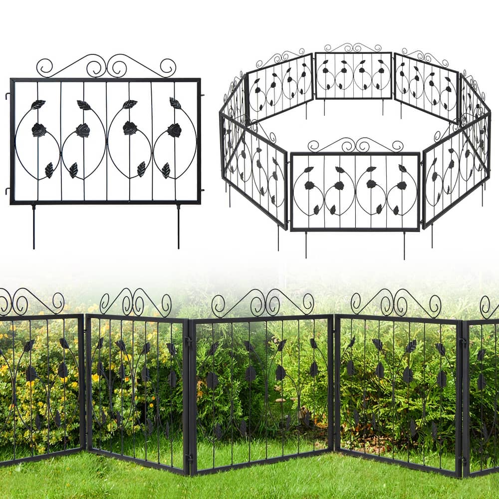 Costway Decorative Garden Fence with 8 Panels Outdoor Animal Barrier - See Details
