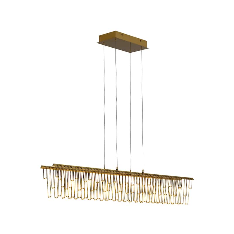 Golden Lighting Lucerna Integrated LED Island Light in Stainless Steel Gold