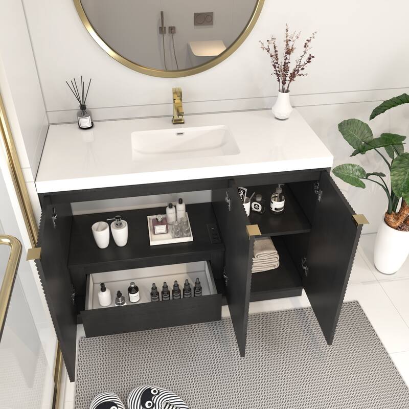Milano 48" Freestanding Bathroom Vanity with White Acrylic Sink