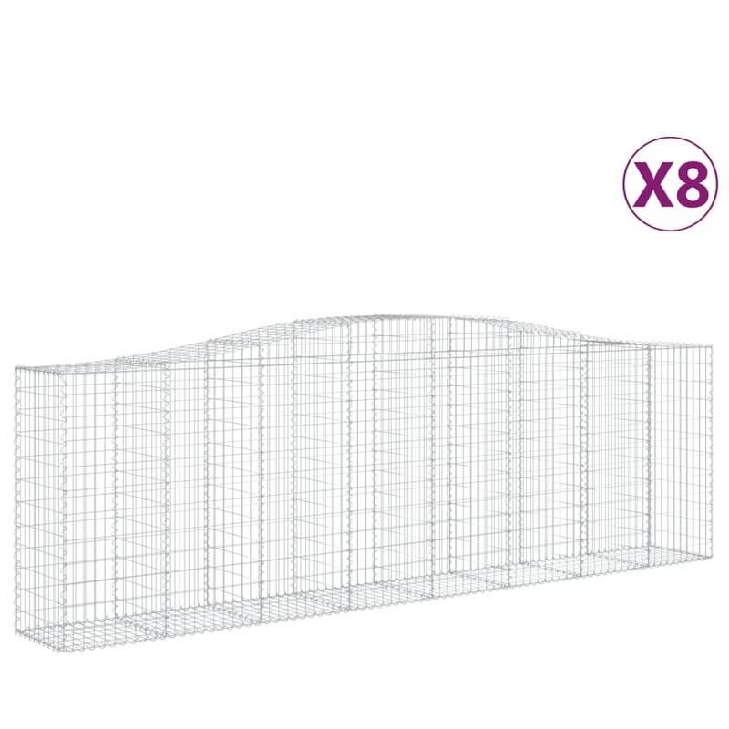 vidaXL Gabion Basket Arched Gabion Basket Planter for Flower Galvanized Iron - 78.7 x 78.7 x 23.6 inch