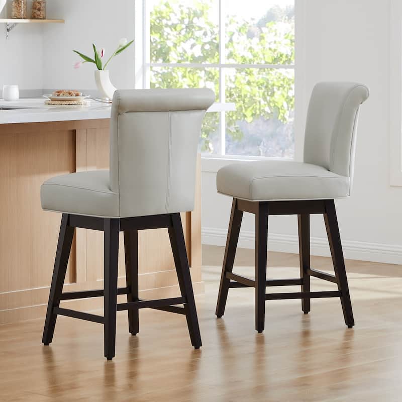 Spruce & Spring Noah Upholstered 26-inch Counter Height Swivel Barstool Set